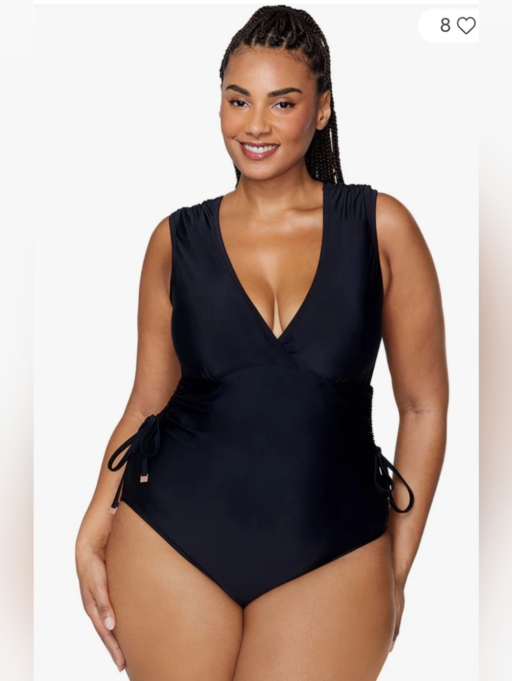 Raisins Tranquilo Solids Lusiana Plus  One Piece Swimsuit NWOT Size 18W Black